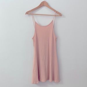 TOPSHOP Blush Pink Tank Low Back Mini Skater Dress